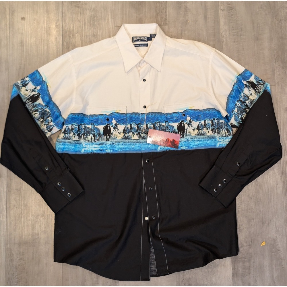 Panhandle Slim Men's Western Pearl Snap Shirt New Size Large Cowboy Rodeo